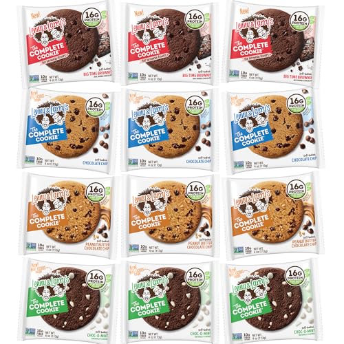 Lenny & Larry's Chocolate Lovers 4 Flavor Variety Pack, Soft Baked, 16g Plant Protein, Vegan, Non-GMO, 4 Ounce Cookie (Pack of 12)