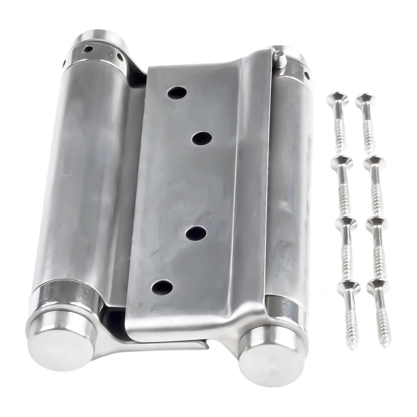 Flush Bolt for Double Door 2PCS Double Spring Hinge Two-Way Free Door Stainless Steel Automatic Closing Garage Hinges Fence Dedicated(6inch)