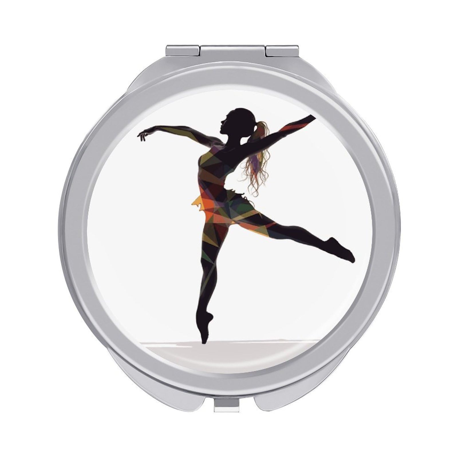 VstaDank A Dancer Compact Mirror for Purses Round Fashion Travel Makeup Mirror 2X /1x Magnifying Double Sides Mini Mirrors Portable Pocket Mirrors for Handbag Purse Women Gift