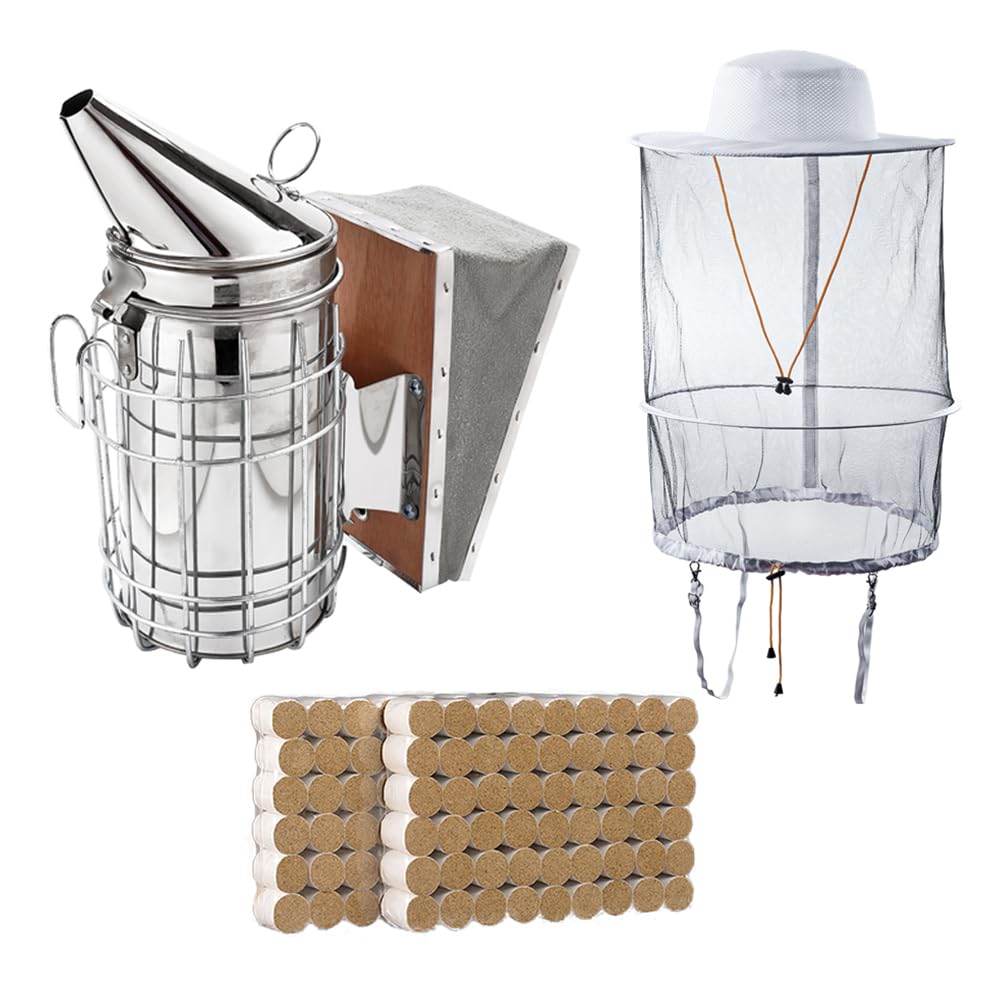 beekeeping smoker kit Bee Hive Smoker set and professional beekeeper hat for men women