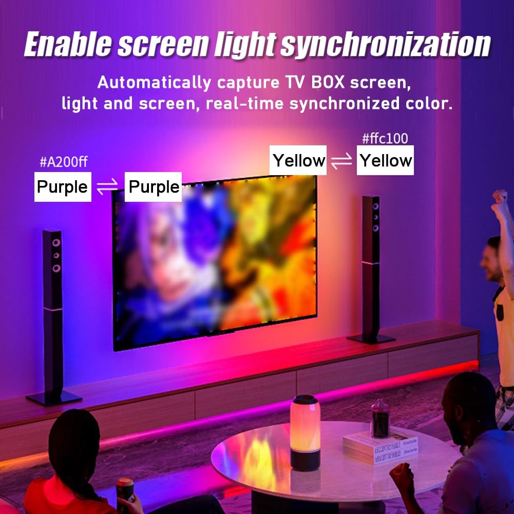Strisce Led Intelligenti Strisce Luminose A Led Copre Schermi Da 55-70 Pollici E 75-90 Pollici Le Luci Possono Essere Sincronizzate Con Immagini E Musica La Striscia Può Essere Tagliata(75-90in)