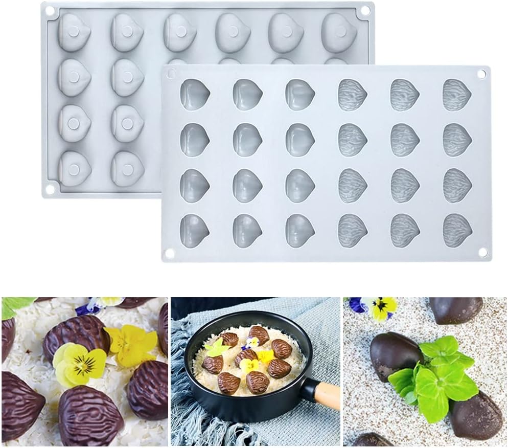 mostsom Mini Chestnut Chocolate Mold,Silicone Molds,Small Jelly Bean,Pastry,Candy,Fondant Molds (Chestnut K) image 2