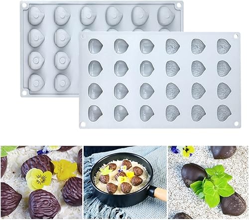 Miniatura 2 de mostsom Molde de chocolate mini castaño, moldes de silicona, jalea pequeña, pasteles, dulces, moldes de fondant (castaña K)