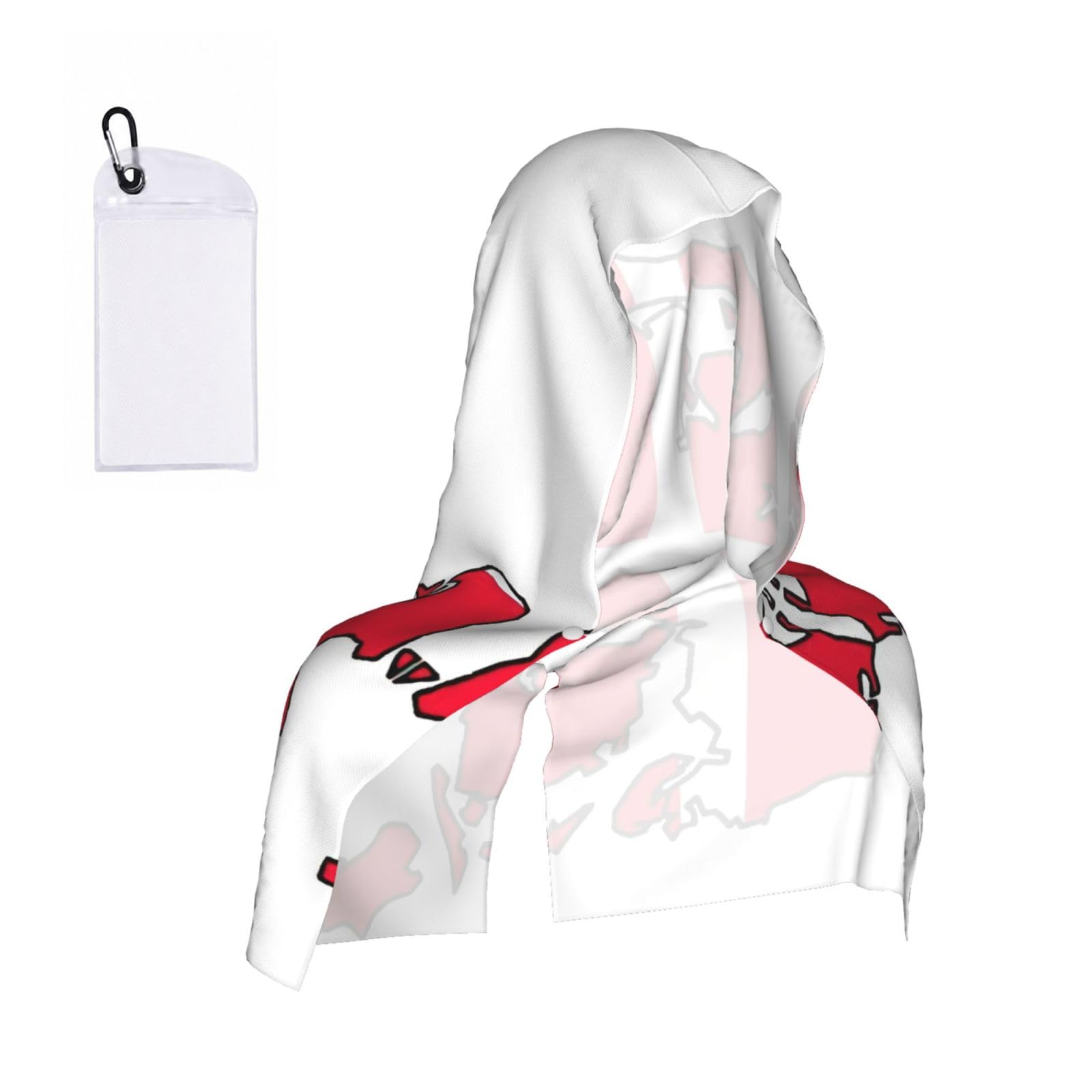 DUWAA Danish Flag Map Print Cooling Hooded Sports Towel, 30×60cm Quick Drying Summer Cool Head Wrap For Neck And Face