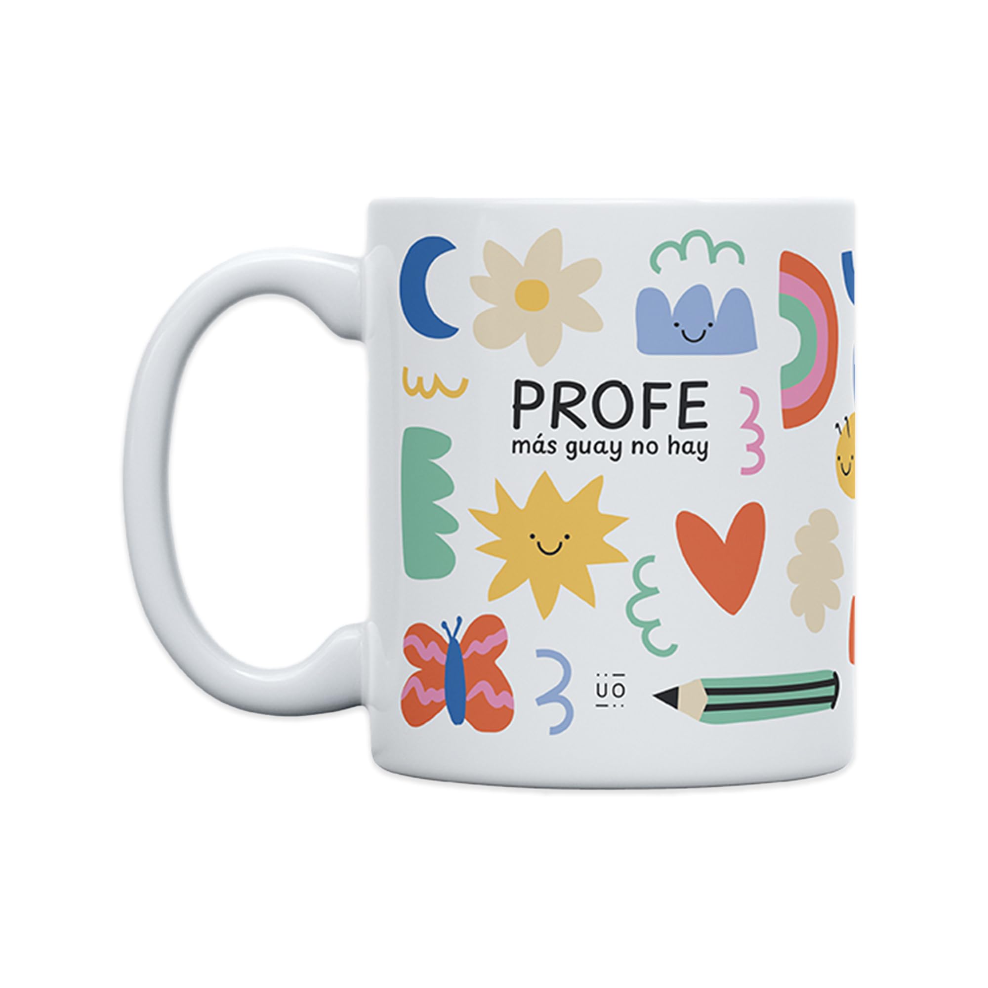 UO Gift Mug with Message Teacher Coolest No Hay, Gift for Teachers Gift for Teachers, Original End of Year Gift, 350 ml, Ceramic