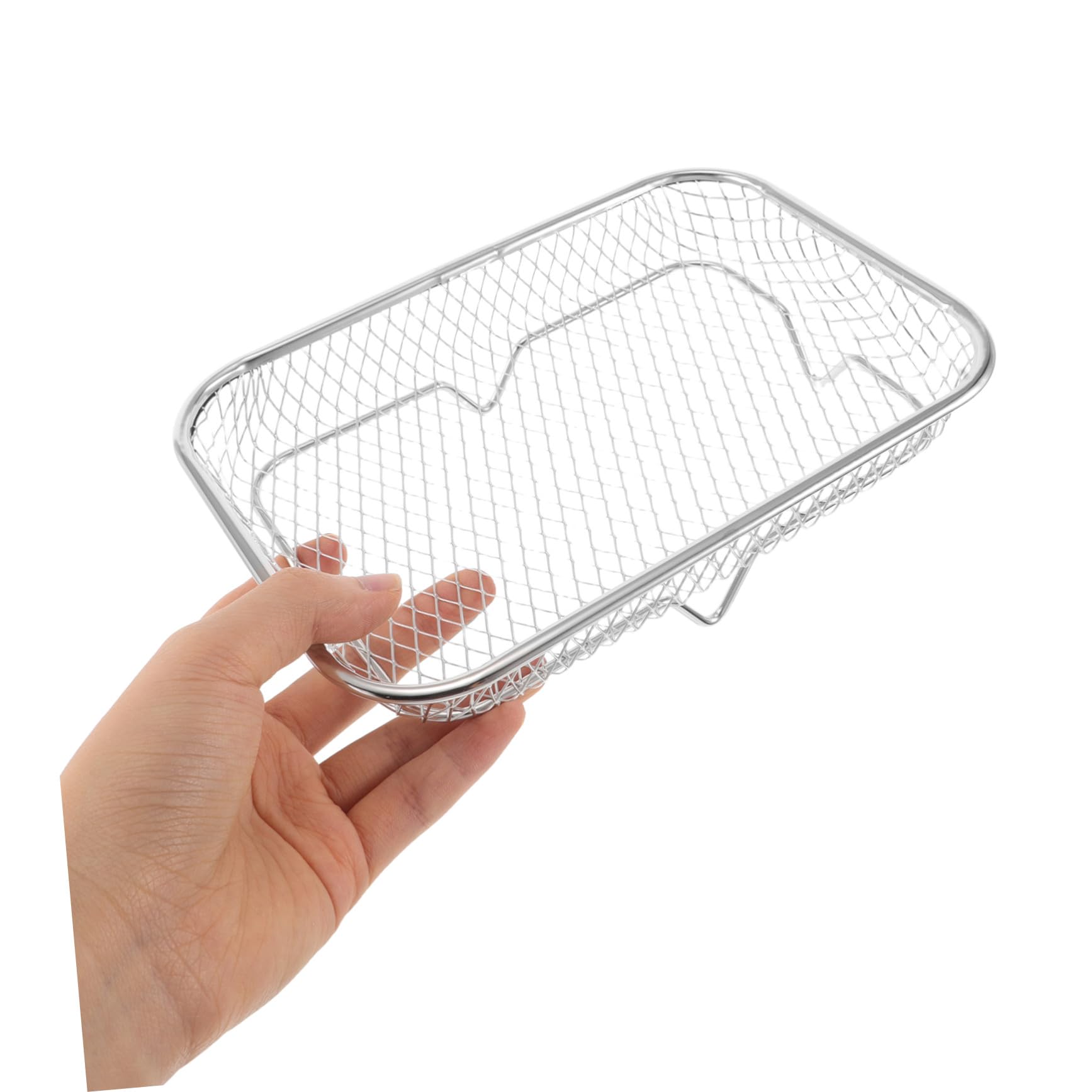 Ipetboom 5 Piezas De Rejilla De Acero Inoxidable para Enfriar Asar Freidora De Aire Aceite Horno Cesta Bandeja para Freidora De Aire Vapor Rejilla De Alambre Plateada