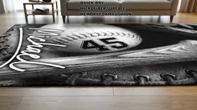Tapete decorativo rectangular béisbol 3x5 pies miniatura 7