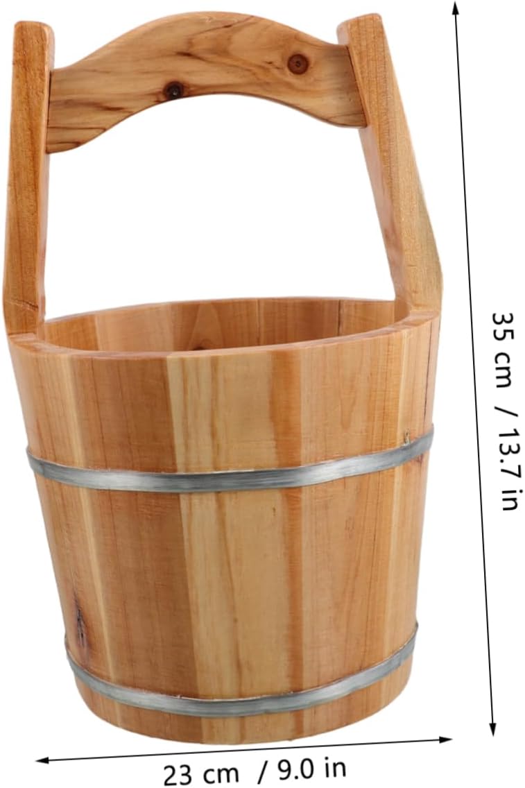 Wooden Foot Soaker Tub Handmade Wooden Barrel Leakproof Portable Bucket Bath Accessory