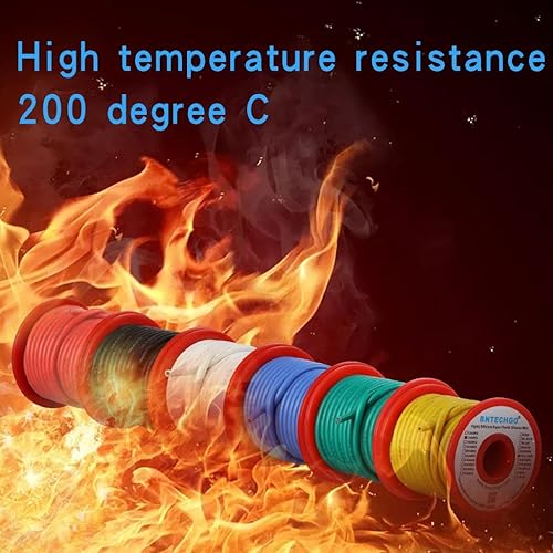 Vista 139 de BNTECHGO Kit de alambre de silicona de calibre 26, 7 colores cada uno de 25 pies, alambre de cobre estañado trenzado flexible de 26 AWG