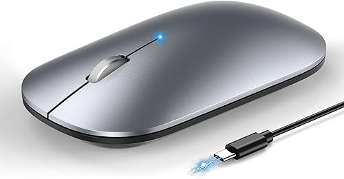 TECKNET Rechargeable Bluetooth Mouse, [ USB + BT5.0 + BT3.0 ] Silent Wireless Mouse, 4-Level DPI, Portable Design, Computer Mice for MacBook/MacBook Air/Pro/iPad/Laptop/Android/Windows