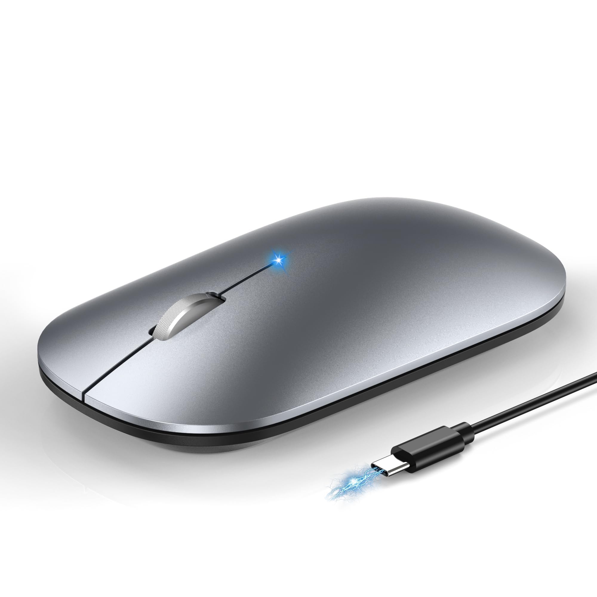 Photo 1 of TECKNET Bluetooth Mouse for MacBook, [ USB + BT5.0 + BT3.0 ] Rechargeable Wireless Mouse, Silent Click, 4-Level DPI, Portable Computer Mice for MacBook/MacBook Air/Pro/iPad/Laptop/Android/Windows