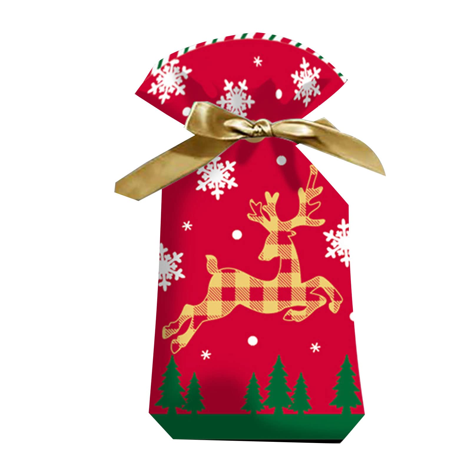 Elnwnnkc Bag 50Pcs with Drawstring Storage Pouches for Children Festival Candy Biscuit Packaging Christmas Candy Bags Gift Treat Bags