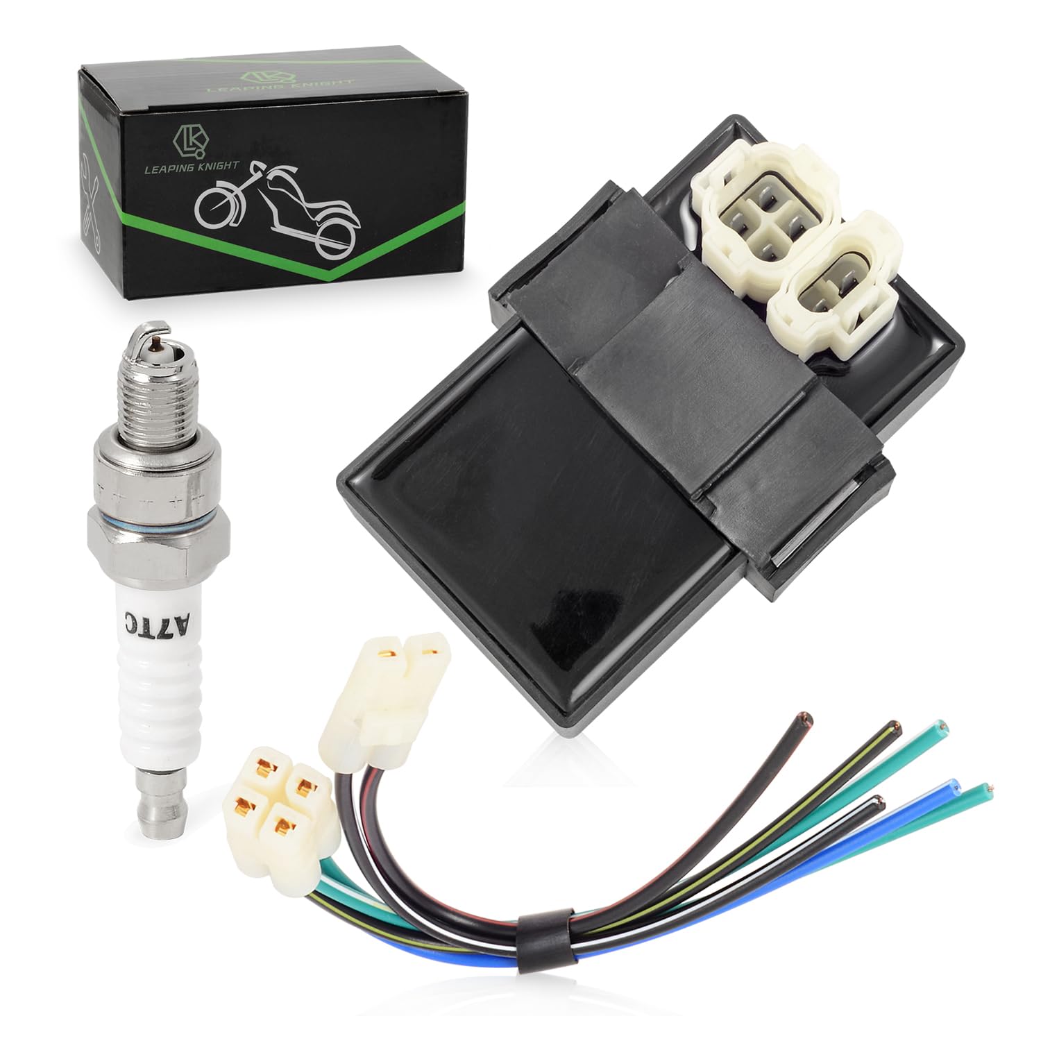 LK LEAPING KNIGHT 6 Pin DC CDI Box with Cable Wire Adapter Connector Plug for GY6 50cc 125cc 150cc 4 Stroke Scooter Moped Taotao ATV Quad Go Kart Bike