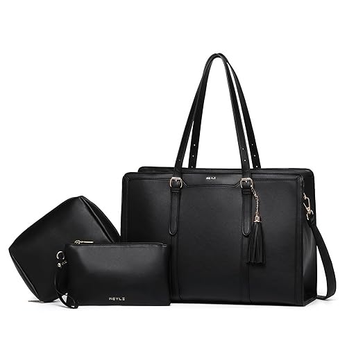 Keyli 4pc Sets Laptop Bag for Women Large Leather Laptop