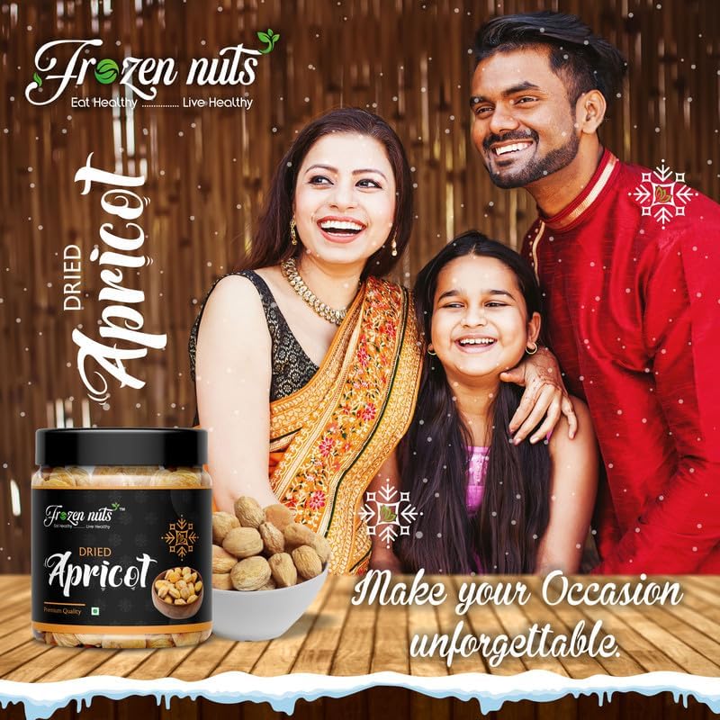 Image of FROZEN NUTS Apricot Dry Fruits 500 Gram Pack | Sun Dried Jardalu Badam BOR Khumani | Vegan, Sun Dried Apricots | Add in Your Healthy Recipes | Dry Fruit