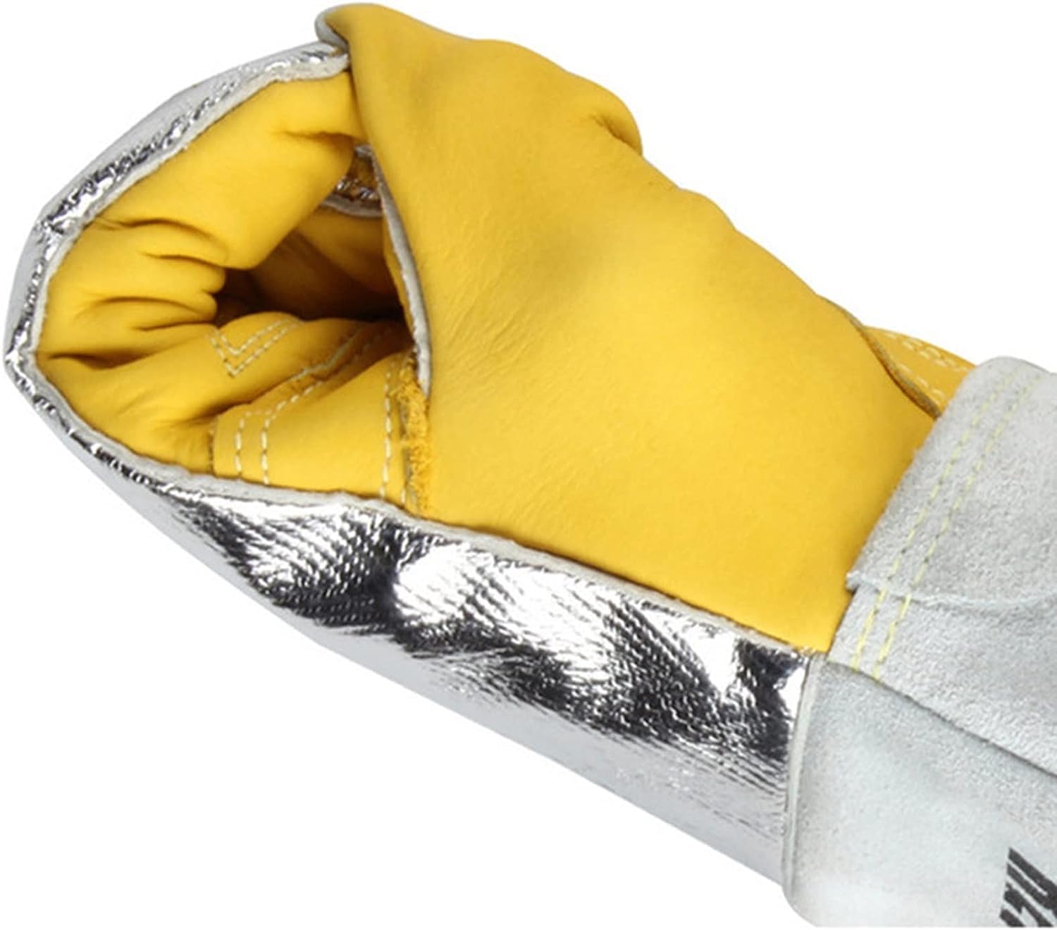 Gartenhandschuhe, schnittfeste Handschuhe, feuerfeste Handschuhe, 38 cm, aluminisierte Schweißhandschuhe aus Rindsleder, hochtemperaturbeständige Handschuhe, Grillhandschuhe, Handschuhe for Metallurgi