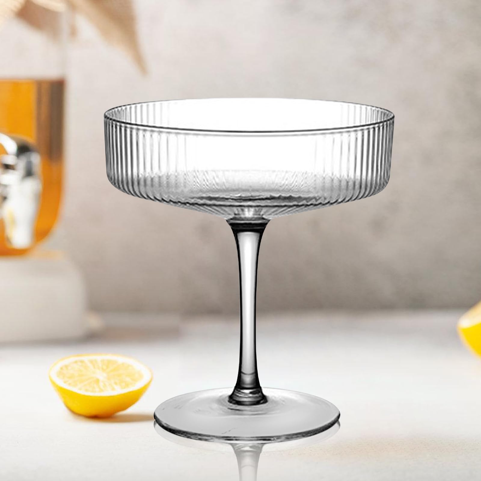 Juego de 4 copas de cóctel de martini, vintage, juego de copas de vino de mango largo, para espresso, martini, champán, cócteles, 300 ml