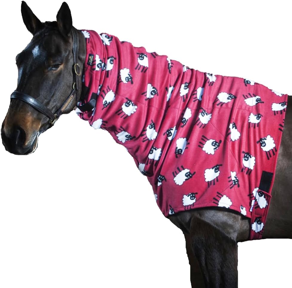 Fleece Cooler Neck Cover for Horses and Ponys | for Barn/Stable Use | Soft Polarfleece Neckpiece | Premium Quality by Snuggy Hoods | Pull-On Version | 5 Colors, 10 Sizes