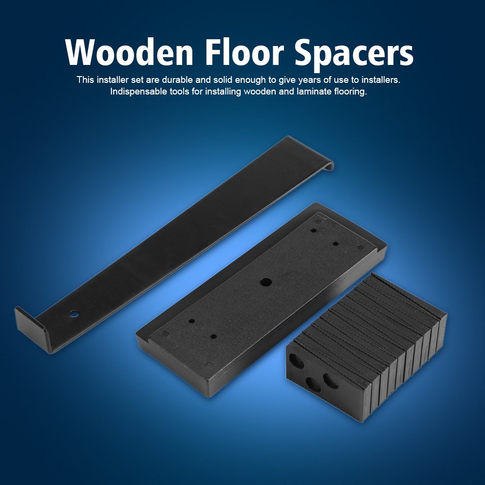 Tyenaza Kit de instalación de pisos de madera laminada profesional tarima flotante para suelos con 20 espaciadores, bloque de roscado mejorado, barra de tracción amplia