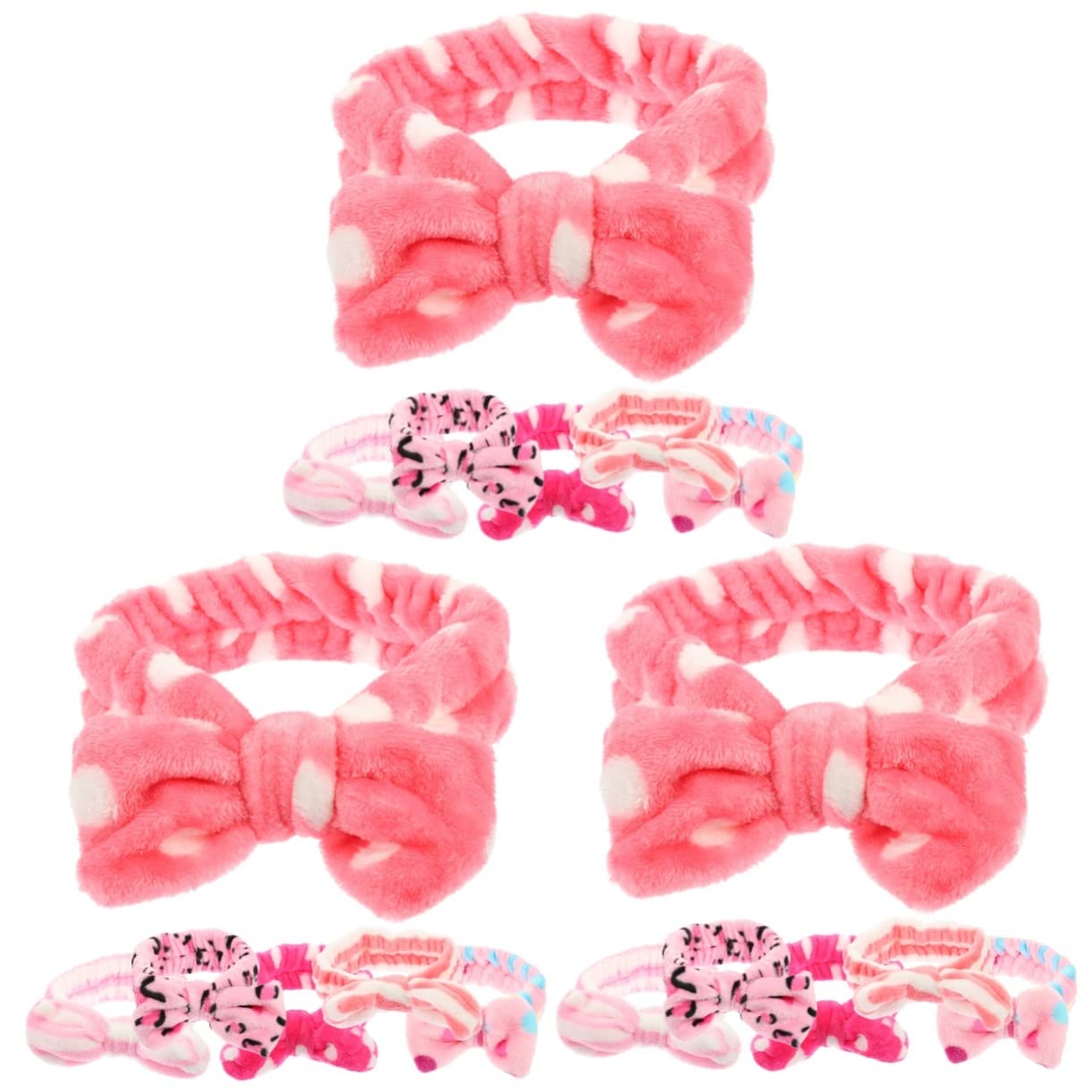 Healeved 18piezas Diademas De Fleece Para Maquillaje y Limpieza Facial Accesorios De Spa Suaves y Cómodos Para Mujeres y Niñas