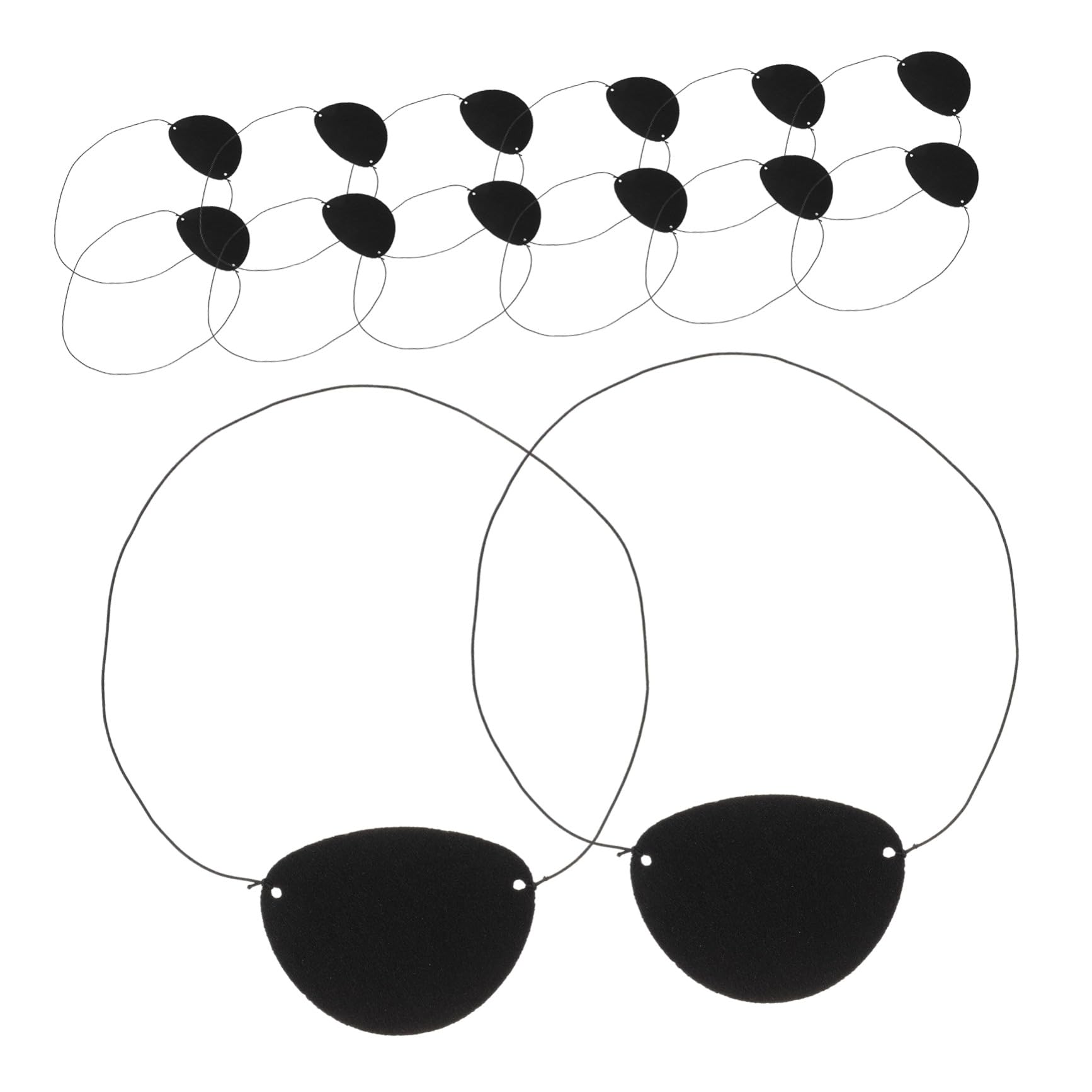 Schwarze Piraten Augenklappen 14 Stück aus Filz für Kinder Lustiges Party und Kostümzubehör für Fantasievolles Piratenspiel und Festivals