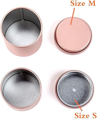 Miniatura 4 de Caja de lata pequeña con tapas herméticas para almacenamiento de café, té, caramelos, almacenamiento de hojas sueltas, té, 5 unidades (dorado, S)