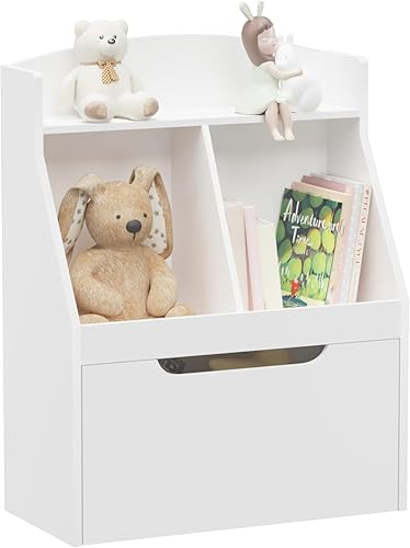 Estantería para niños, estante para libros para niños con cajones con ruedas, organizador de almacenamiento de juguetes, estantería para habitación