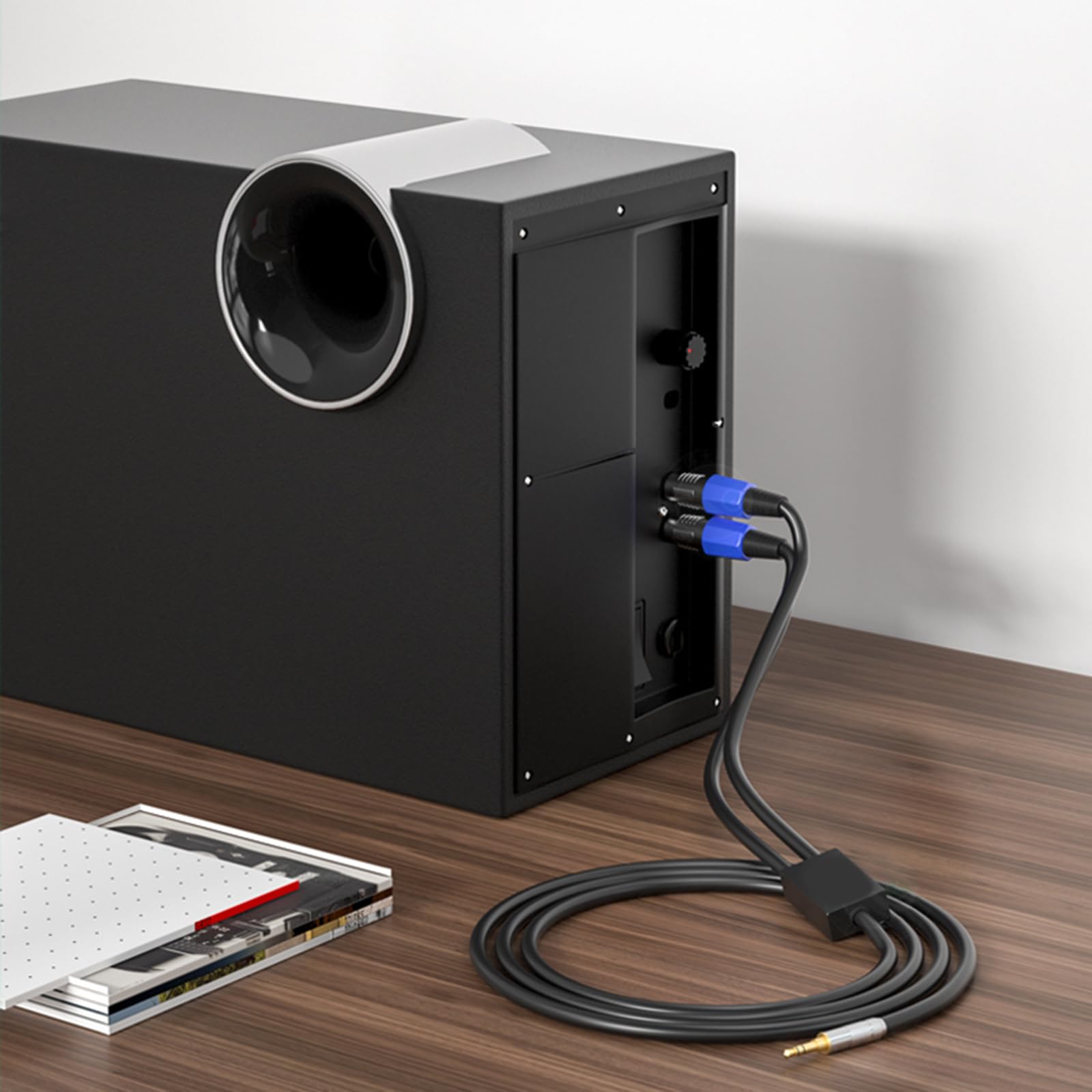 Câble audio 3,5 mm vers double 6,35 mm vers 2 adaptateurs en Y de 6,35 mm pour systèmes audio pour studio et scène