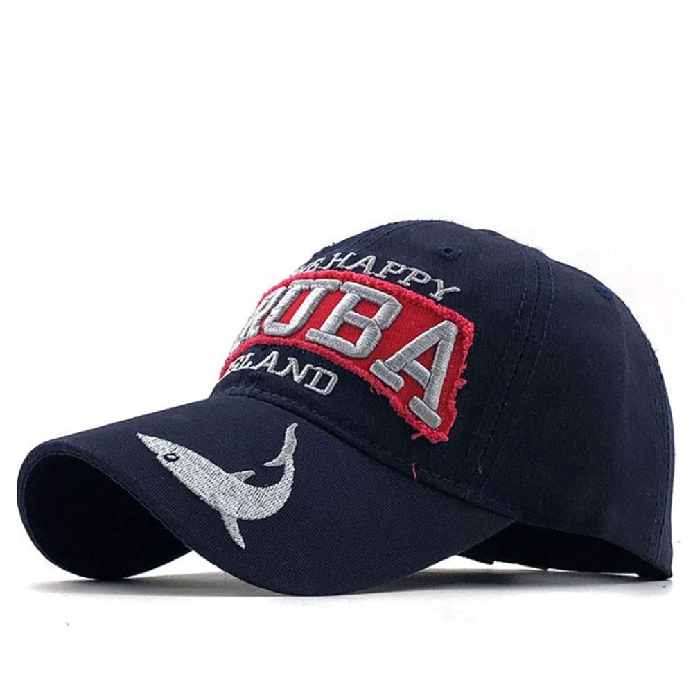 NOGA Men's and Women's Hat Street Leisure Trendy Hip-hop Style Shark Embroidered Baseball Cap Cap Fishing Cap Navy Blue