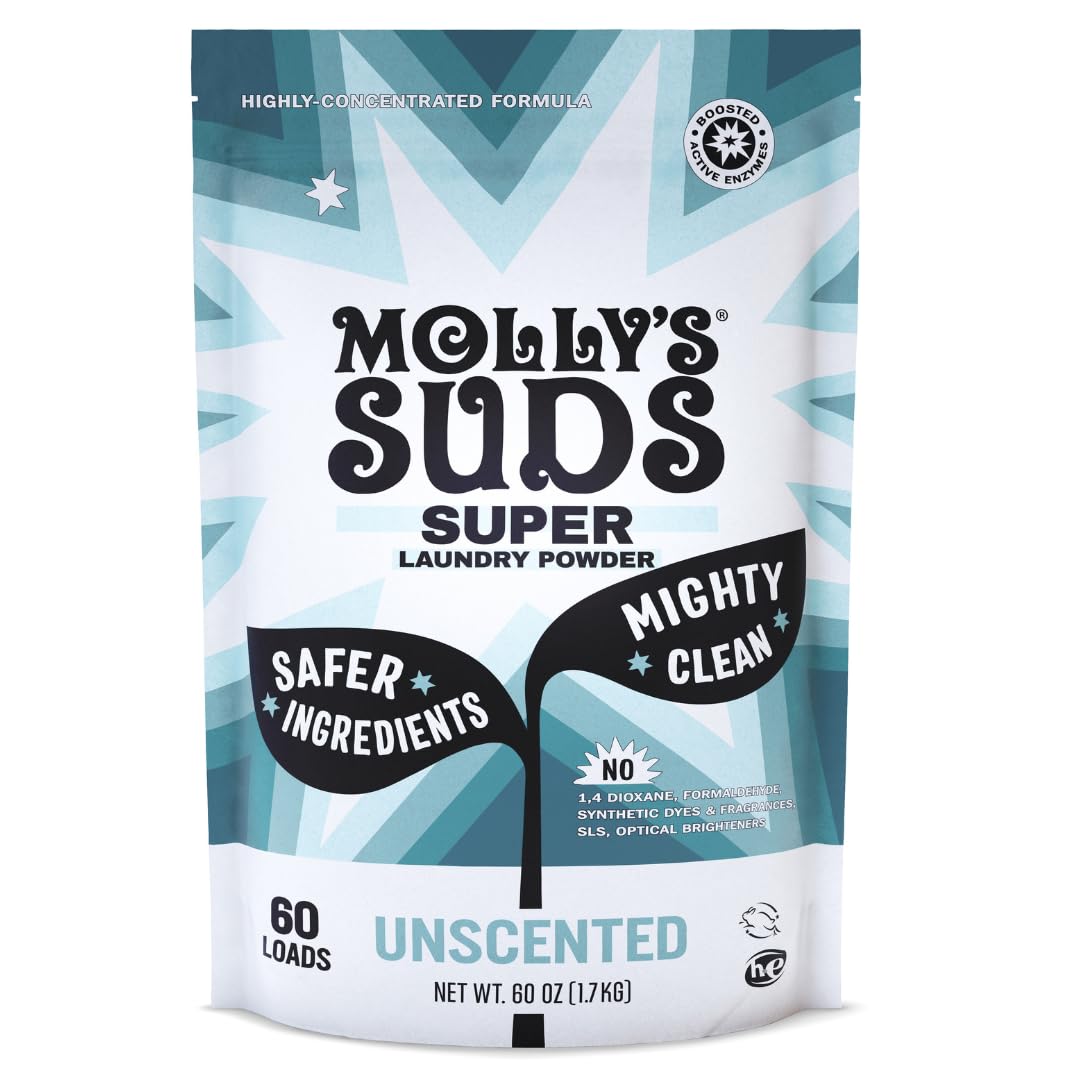 Unscented Super Powder Detergent | Extra Strength Laundry Soap, Stain Fighting | Sensitive Skin | Simple, Effective Ingredients | 60 Loads
