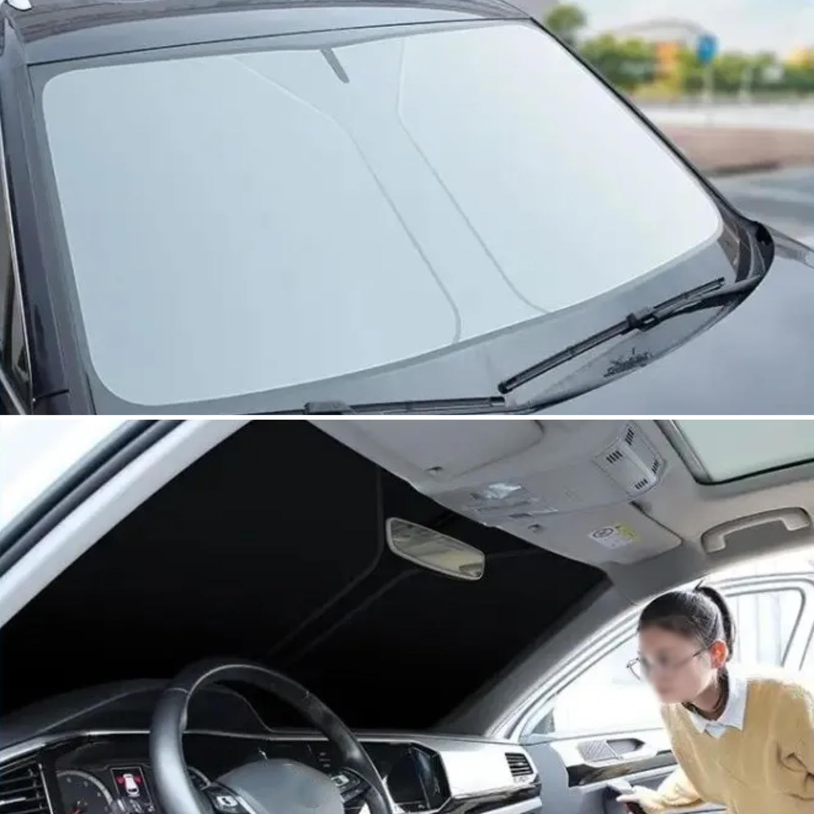 Compatible con Nissan Navara 2005-2021, parasol para parabrisas delantero, parasol plegable todo en uno, interior de automoción