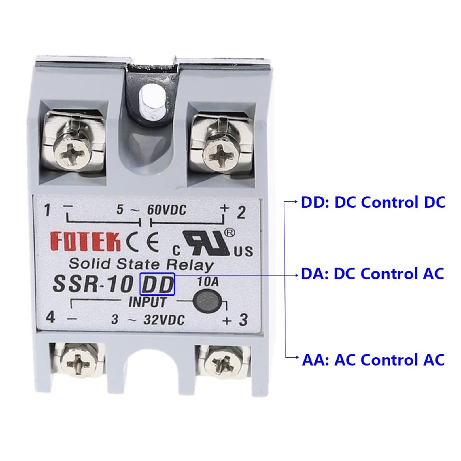 Relé de Estado sólido SSR-10DD SSR-25DA SSR-40DA SSR-40AA SSR 10A 25A 40A 60A 80A 100A DD DA AA Módulo for Control Temperatura