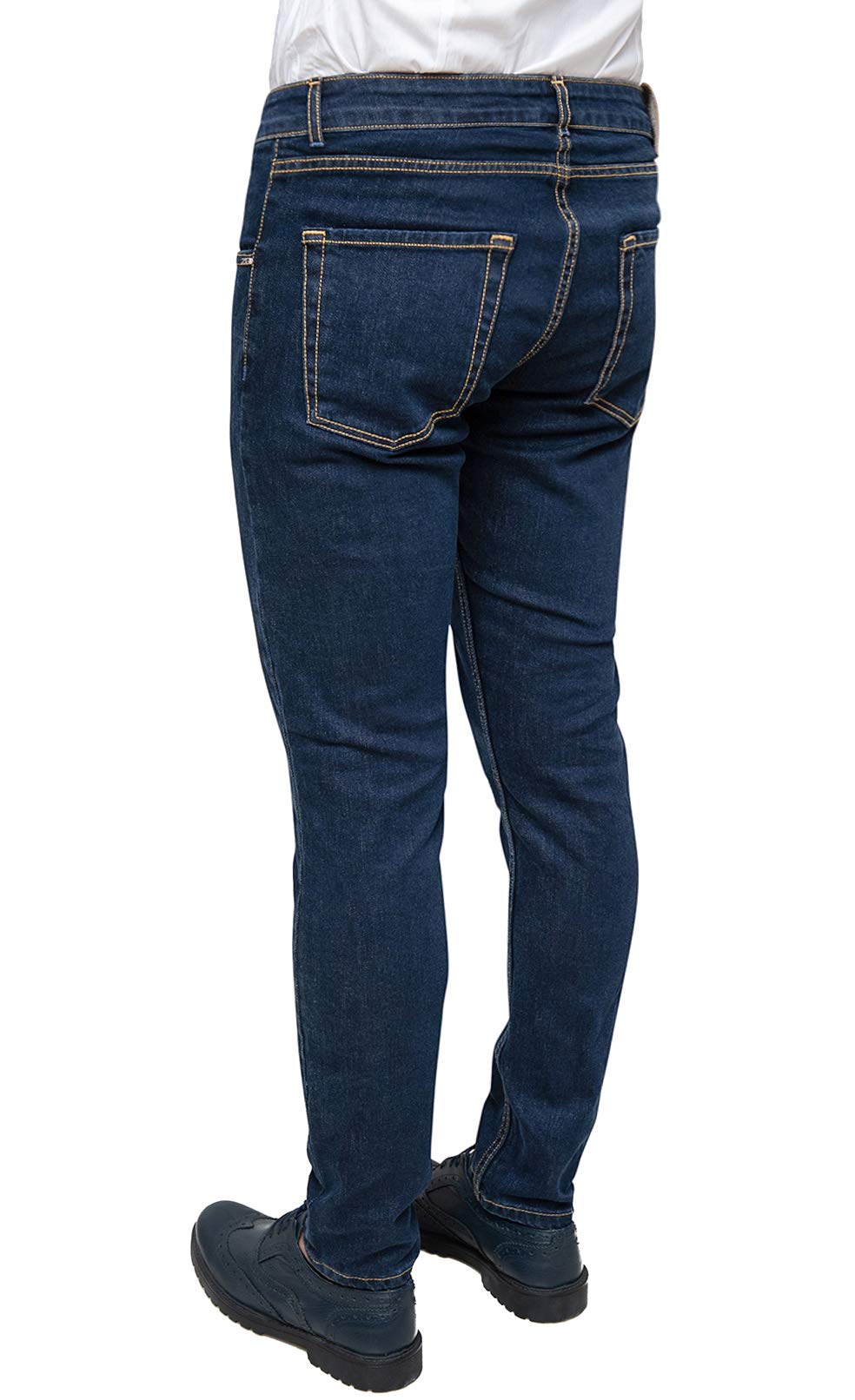 Evoga Jeans Uomo Pantaloni Slim Fit Aderenti Blu Denim Casual