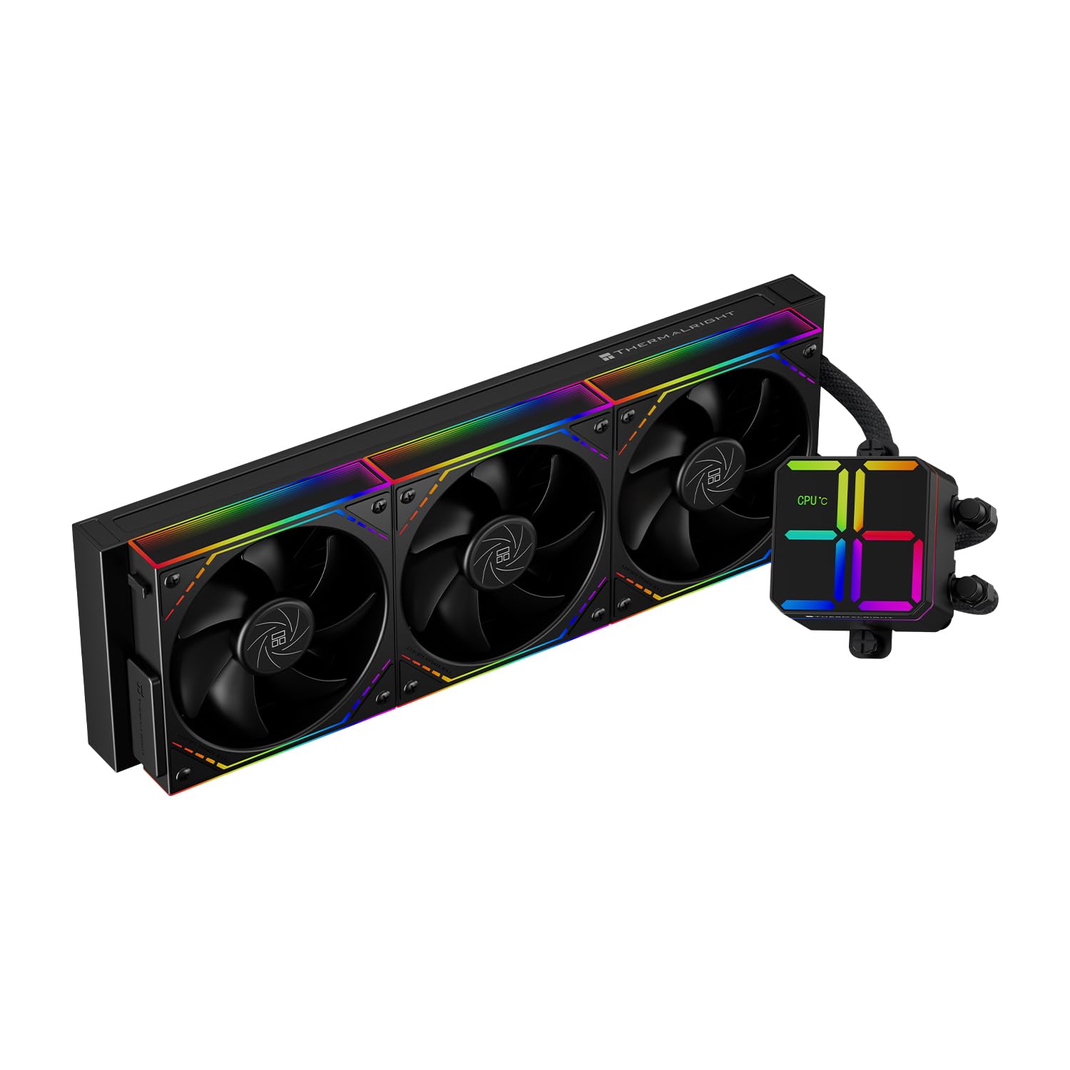 Thermalright Magic Qube 360 ARGB Black - Raffreddatore per CPU 360 Aio, tre ventole TL-M12Q PWM per AM4/AM5, Intel LGA1851/1700/115X/1200