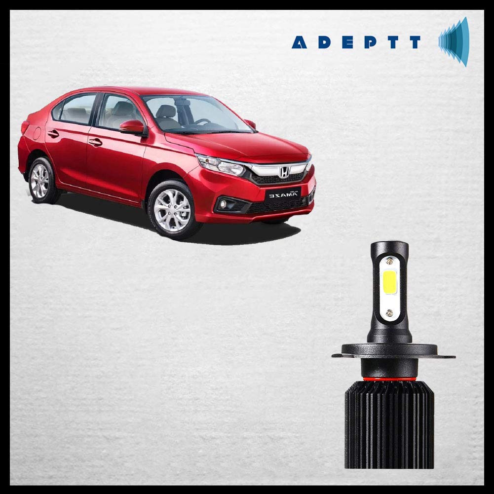 Adeptt H4 Super Bright Ultrawhite LED 6500K Headlight Bulbs H4 (White) for Honda Amaze