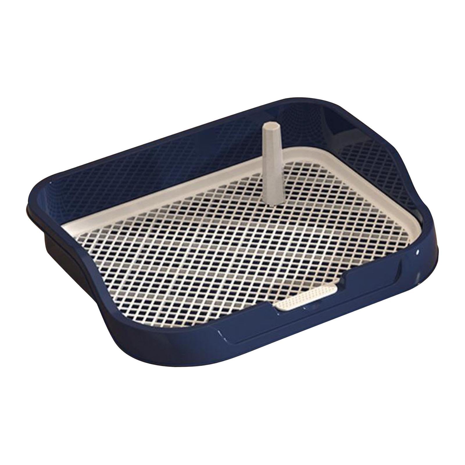 Dog Potty Pad Mesh Training Toilet Potty Tray with Protection Wall Every Side Dog Toilet for Small and Medium Dogs Cats Puppy, Navy