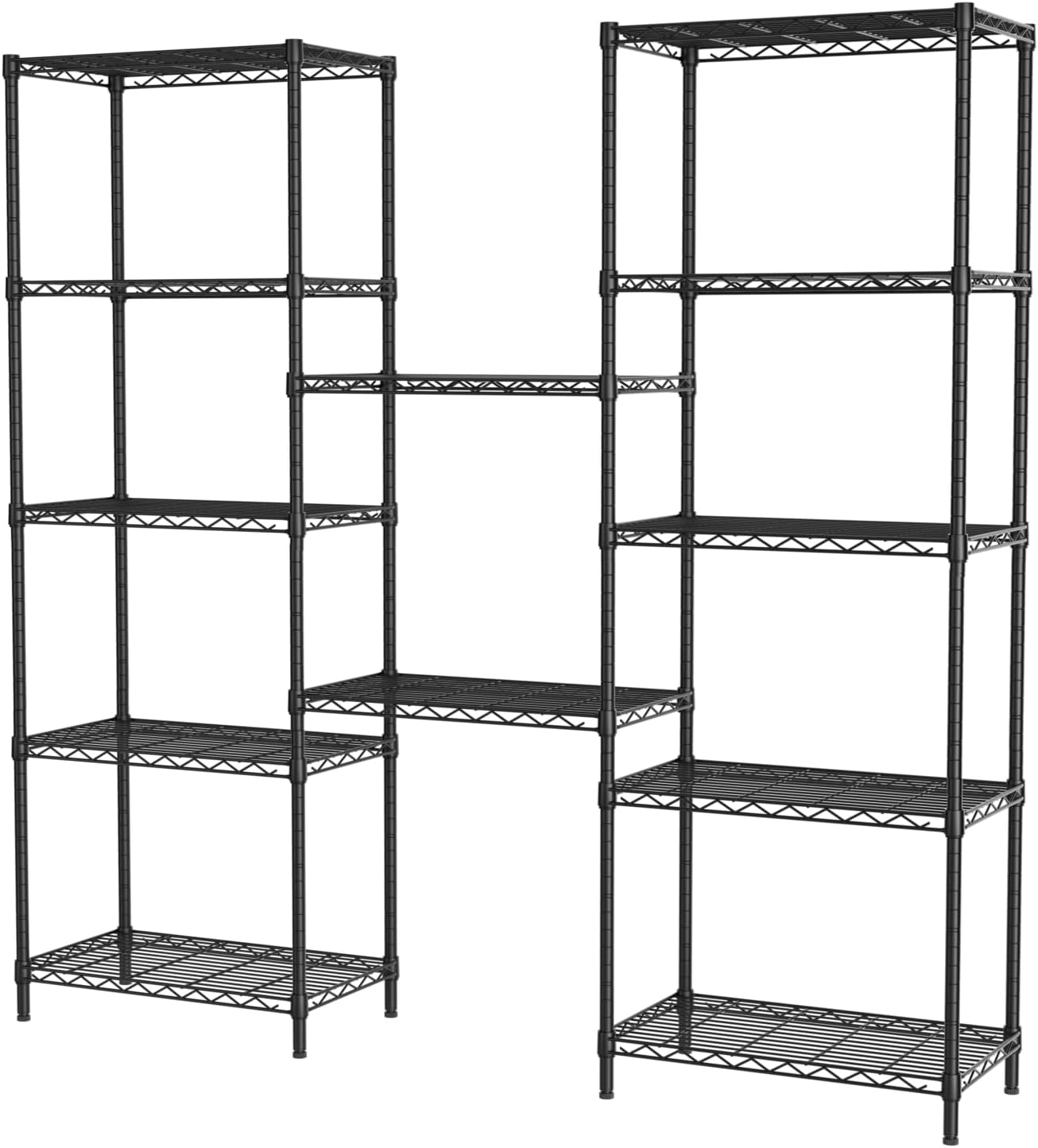 SINGAYE 6 Tier Adjustable Storage Shelf Wire Shelving Unit Metal Shelves Standing Closet Bathroom Organizers Pantry Kitchen Garage Laundry Room Organization Home Rack 12" D X 22" W X 69.5" H Black - Image 7