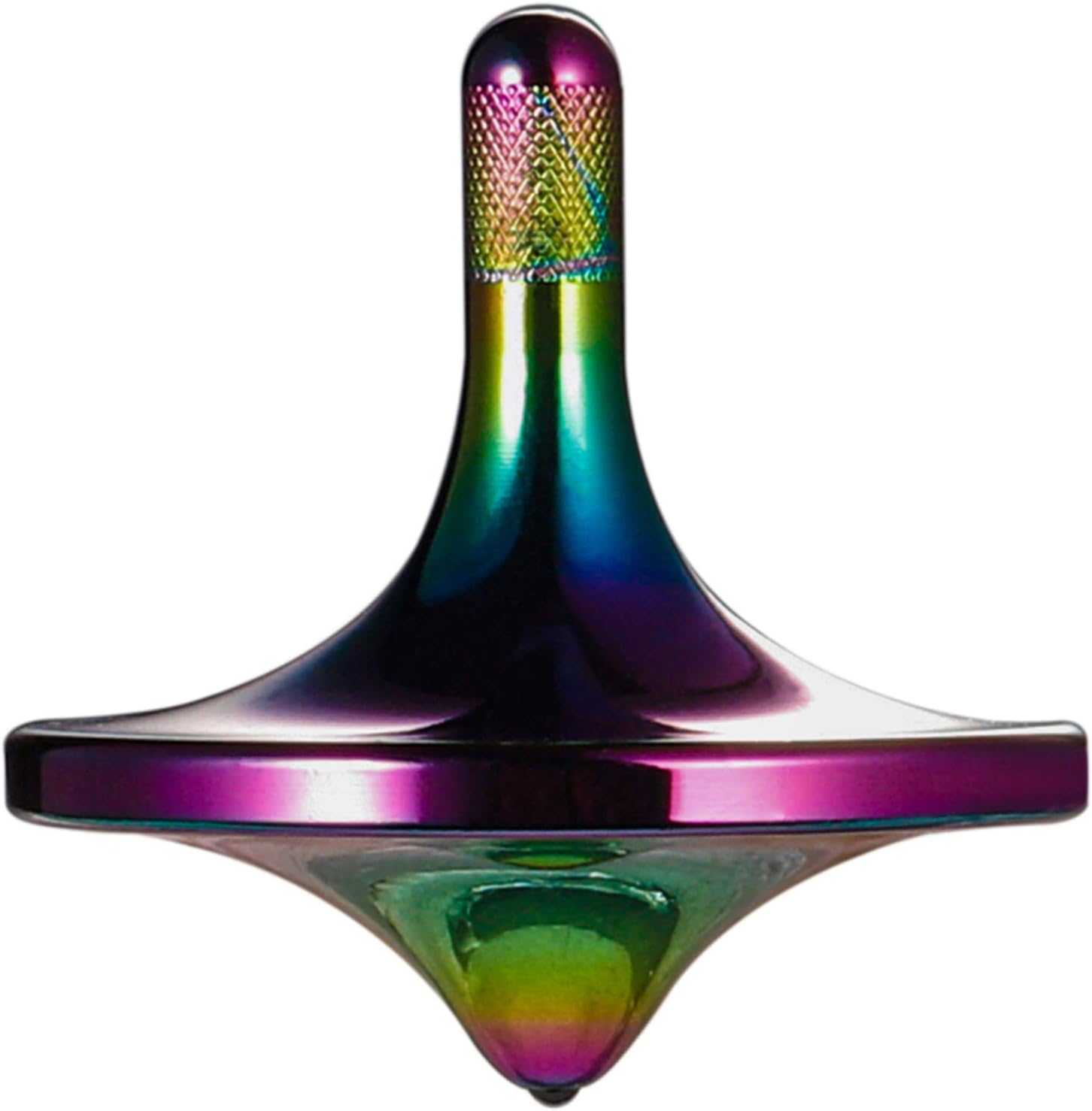 Stainless Steel Spinning Top, Premium Exquisite Perfect Balance Well Made Metal Desk EDC Little Fidget Toy, Spin Long Time Over 6 Minutes, Great Value (Iridescent, Large Diameter 34mm)
