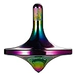 CHEETOP Stainless Steel Spinning Top, Premium Exquisite Perfect Balance Well Made Metal Desk EDC Little Fidget Toy, Spin Long Time Over 6 Minutes, Great Value (Iridescent,Medium Diameter 29mm)
