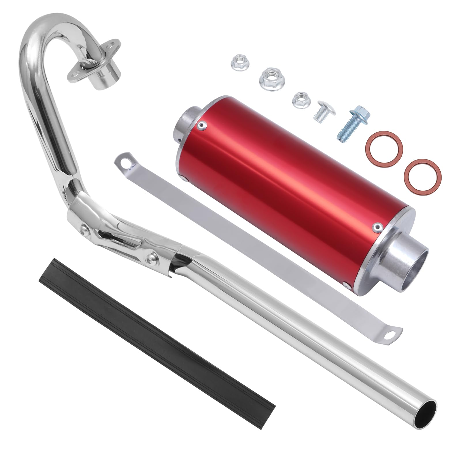 HAUERTZX 28mm Big Bore Muffler Exhaust Silencer Pipe Head Assembly for CRF50 XR50 70cc 110cc 125cc SDG SSR Taotao Atomik Thumpstar Roketa Coolster