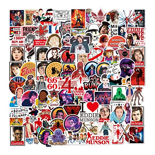 Stranger Funny Things Pegatinas 3/4 para botellas de agua, 100 unidades, pegatinas para fans para...