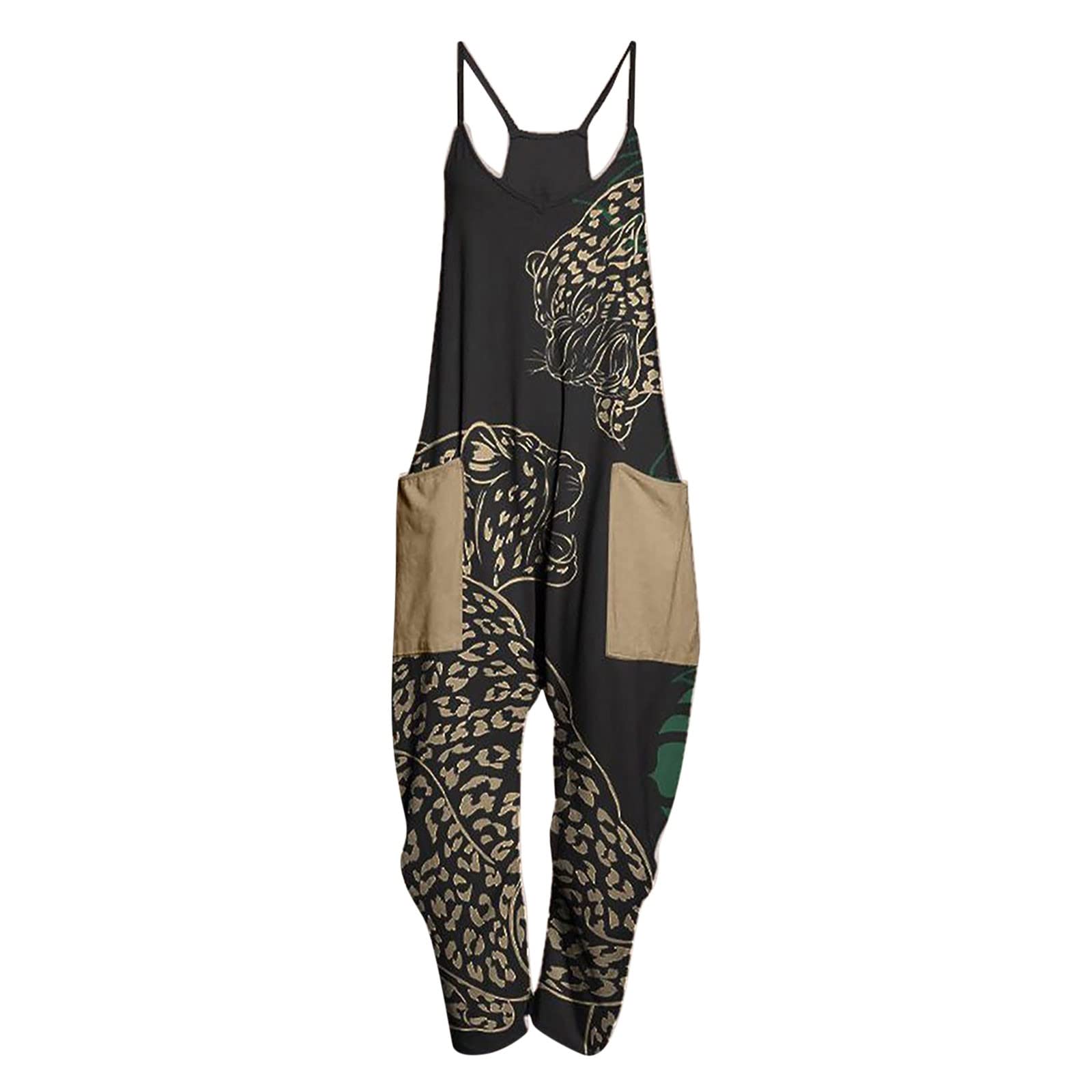 Teen Girls Boho Overall Adult Onesies Loose Fit Adult Onesies Overalls Catsuit Sleeveless Slip Work Adult Onesies
