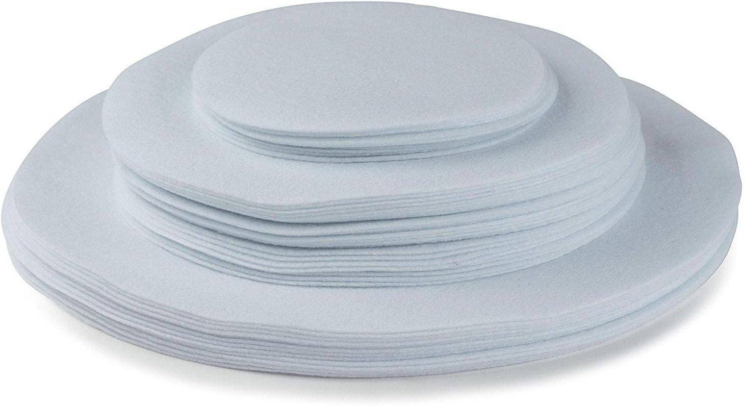 Felt Plate China Storage Dividers Dish Protectors White Extra Large Thick and Premium Soft (White, Round)