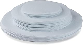 48 Pcs Felt Plate Dividers For Stacking, Dish Protectors For Storing China, Thick Pads Plate Separators For Storage in Cabinet with 3 Different Sizes, Round, White