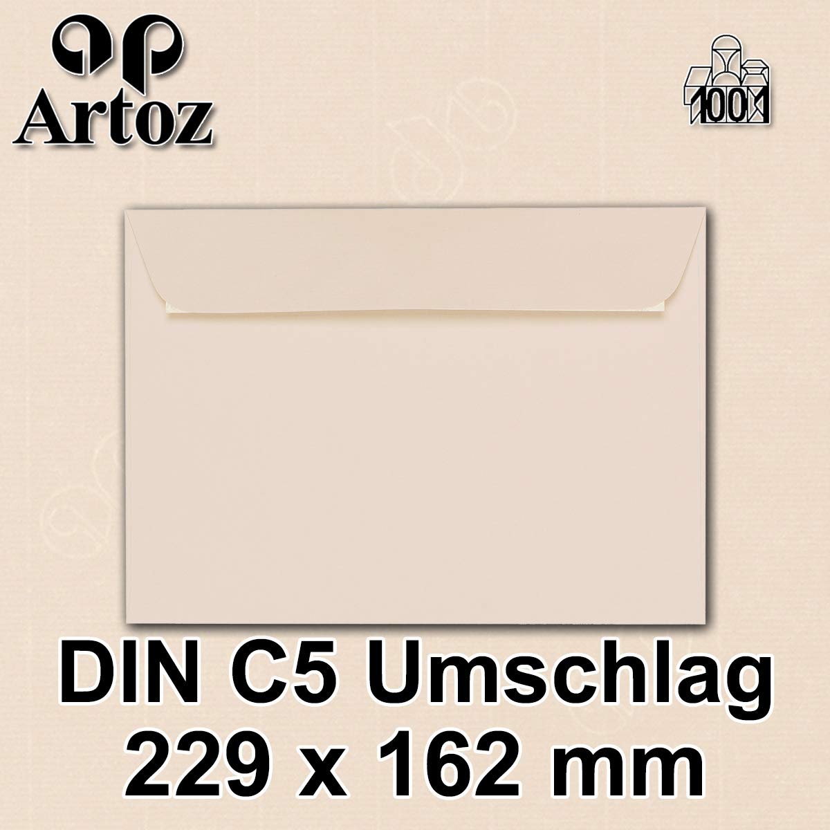 ARTOZ 200 x koperty DIN C5 różowe (morelowe) - 229 x 162 mm koperta bez okienka - koperty samoprzylepne - seria ARTOZ 1001