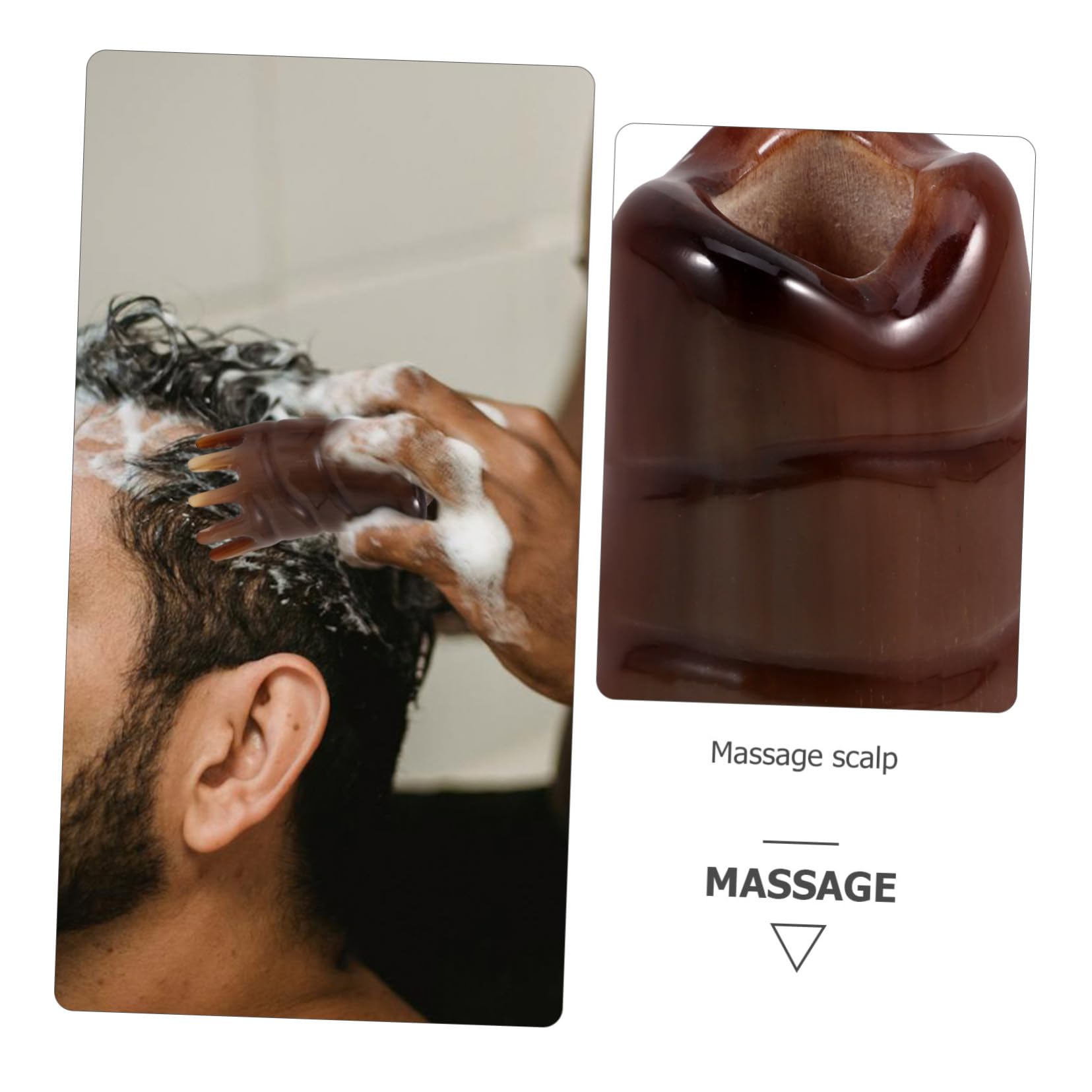 PACKOVE 2 Piezas Cepillo de Masaje para Cabelludo de de Yak Herramienta de Limpieza y Exfoliación del Cabello Cepillo Ergonómico para Masajear y Limpiar el Cabelludo Diseño Portátil y