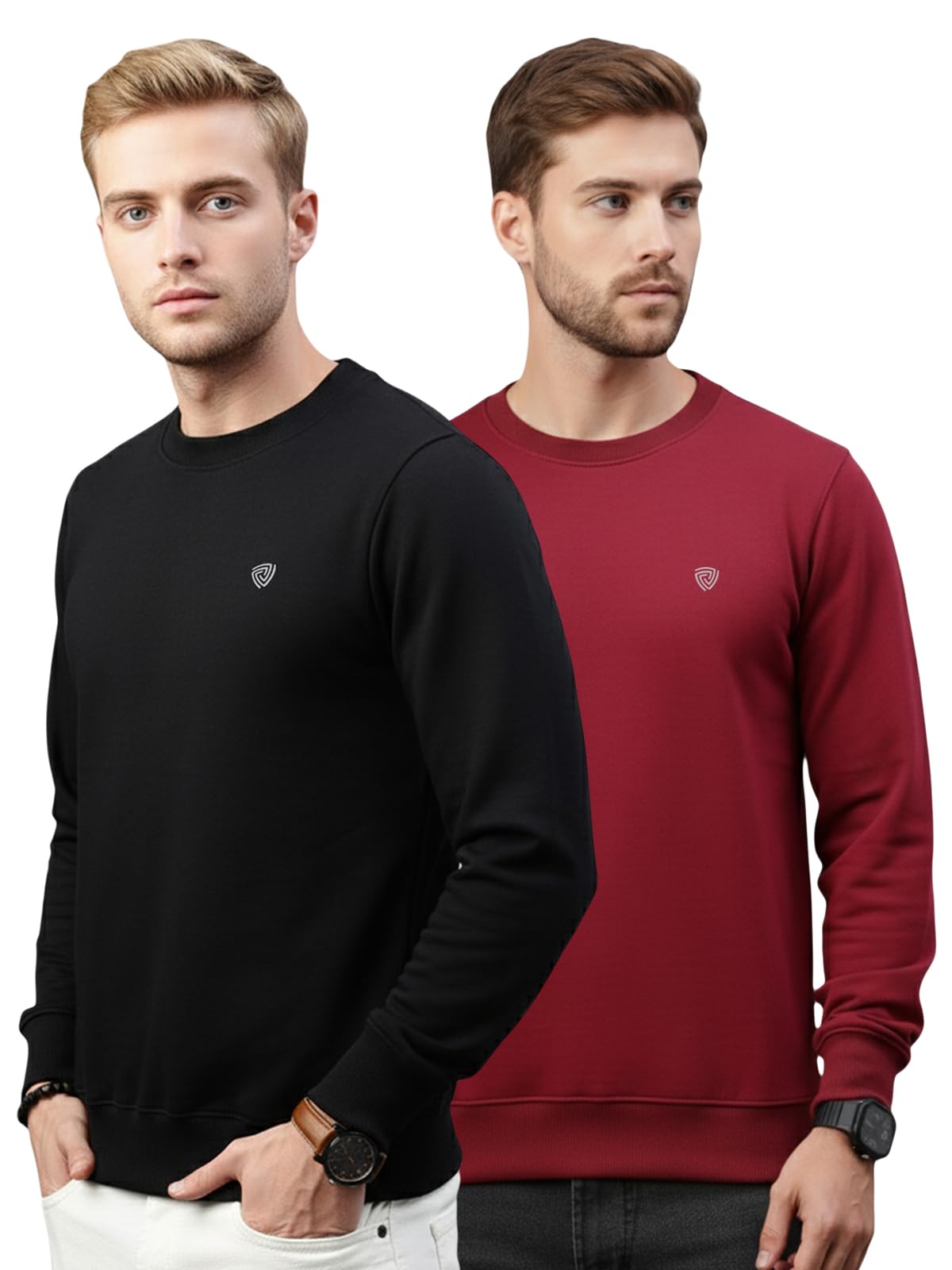 lux cozi Men's Cotton Crew Neck Full Sleeve Sweatshirt || Sweatshirt for Men || Pack of 2-picture-5