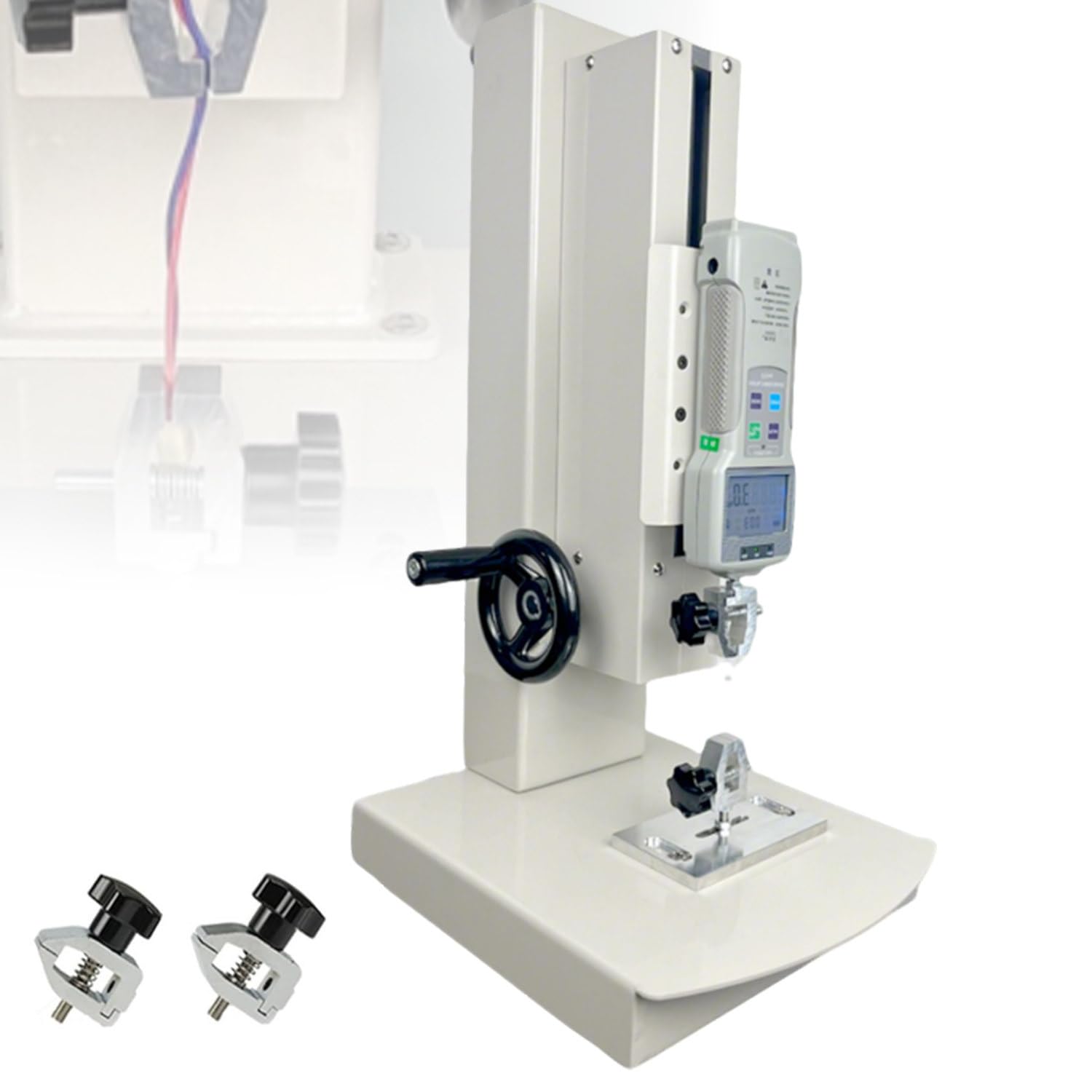 GLBMXDD Digital Force Test Bench, Laboratory tensile testing machinery, Stroke from 0 to 220 mm, with 2 Clamps, for electronic components, hardware accessories, and textile materials 1000N