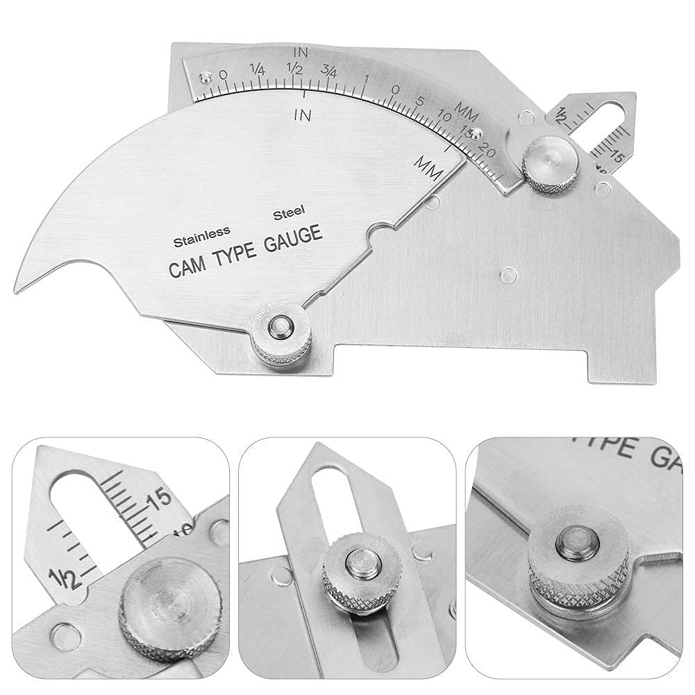 Jauge de Filet de Soudure, Jauge de soudure avec acier inoxydable, Métrique impériale métrique MG-8 pont CAM Règle d'essai d'inspection de joint de soudure avec boîte, pour la Mesure de Soudure