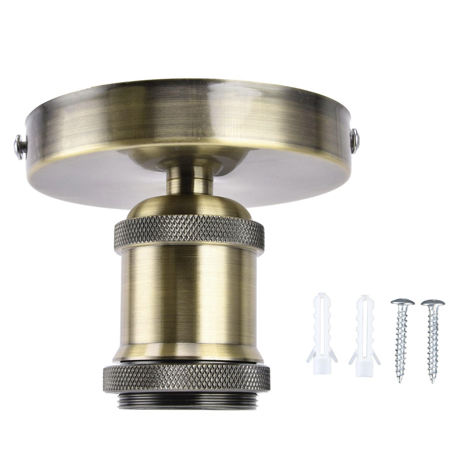 SEAFRONT Vintage E26 E27 Lamp Socket, Ceiling Lamp Holder Vintage E26 E27 Lamp Socket Ceiling Lamp Holder with Accessories for Kitchen Bedroom Living Room 100‑240V (Bronze)